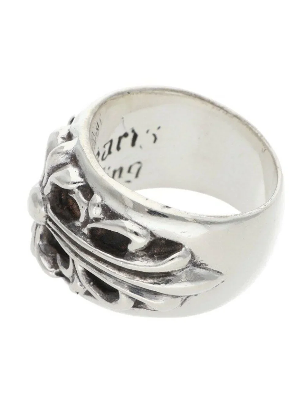 Chrome Hearts Flrl Crs Floral Cross Silver Ring